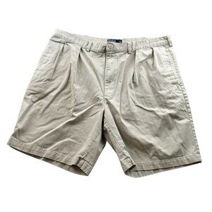 Polo Ralph Lauren Mens Tyler Shorts Size 42 Classic Chino Pleated Casual Tan
